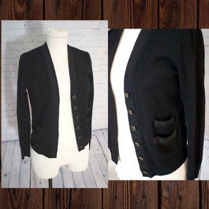 NWT J.Crew Black Merino Wool Harlow Cardigan XS
